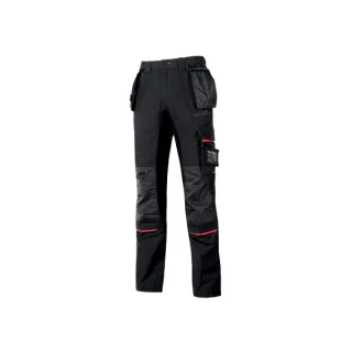 Upower Race Pantalon de Alta Calidad - Talla 44 - Multiples Bolsillos Desmontables, Cintura Ajustable, Paneles Elasticos, Proteccion DPI1, Detalles Reflectantes, Refuerzos Duraderos - Color