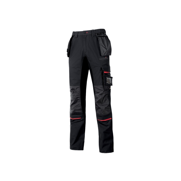 Upower Race Pantalon de Alta Calidad - Talla 44 - Multiples Bolsillos Desmontables, Cintura Ajustable, Paneles Elasticos, Proteccion DPI1, Detalles Reflectantes, Refuerzos Duraderos - Color