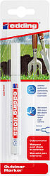 Edding 8055 Rotulador Permanente para Exteriores - Punta Redonda 1-2mm - Tinta Resistente al Desgaste, Roce y Luz - Color Blanco