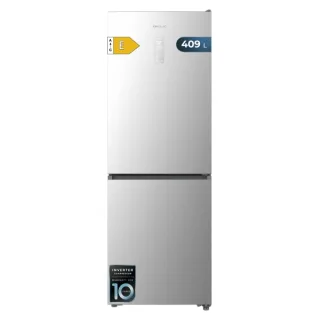 Cecotec Bolero CoolMarket Combi 409 Inox E Frigorifico Combi - Capacidad 409L - Compresor Inverter - Congelacion Ultrarapida - Silencioso - Frio Envolvente - Clase E - 185x59.5cm - Color Ace