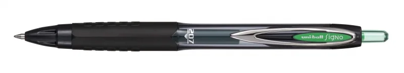 Uni-ball UMN-207E Roller de Tinta - Punta de Bola 0.7mm - Grip de Caucho Antifatiga - Tinta Pigmentada Resistente a Luz y Agua - Color Verde · Pack de 12 uds.