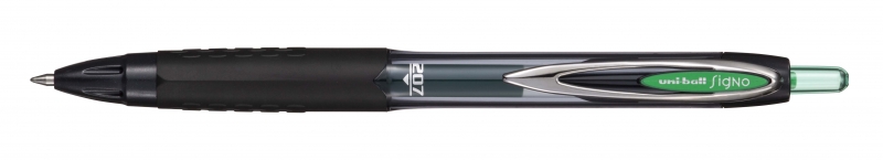 Uni-ball UMN-207E Roller de Tinta - Punta de Bola 0.7mm - Grip de Caucho Antifatiga - Tinta Pigmentada Resistente a Luz y Agua - Color Verde · Pack de 12 uds.