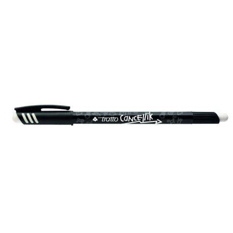 Tratto Cancellik Boligrafo de Bola - Tinta Borrable - Trazo 0.4mm - Doble Goma - Color Negro · Pack de 12 uds.