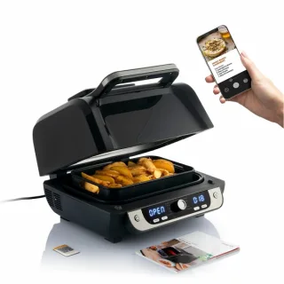Innovagoods Fryinn 12-in-1 6000 Freidora de Aire con Grill - 3400W - 6L - Antiadherente - Incluye Accesorios - Temperatura Regulable - Apto Lavavajillas - Recetario - 41x28.2x39cm - Color Ne