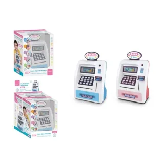 Umay Hucha Electronica Diseño Cajero Automatico - Cierre con Contraseña - Ranuras para Billetes y Monedas - 2 Colores Surtidos Aleatorios
