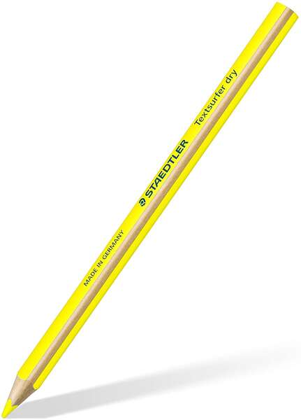 Staedtler Textsurfer Dry 128 64 Lapiz Fluorescente de Color Triangular - Mina de 4mm - Madera de Bosques Sostenibles - Color Amarillo Neon · Pack de 12 uds.