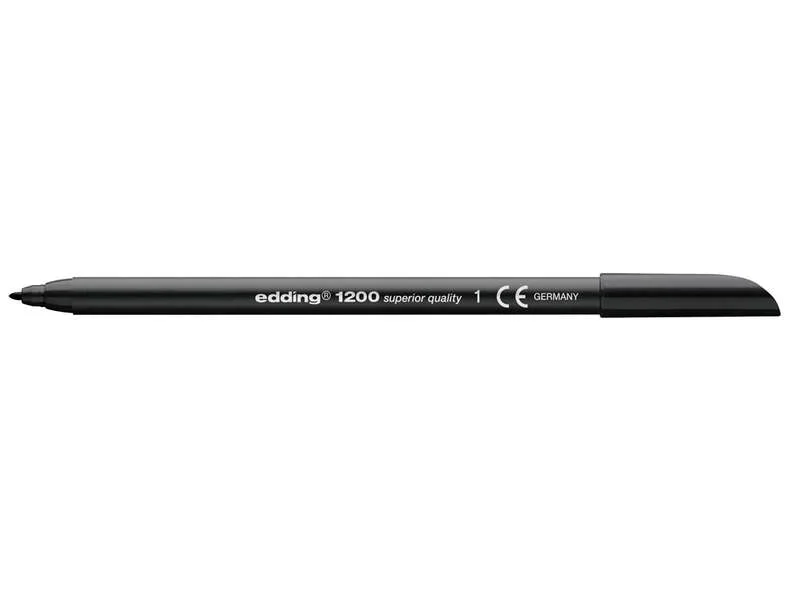Edding 1200 Rotulador - Punta Redonda - Trazo entre 0.5 y 1 mm. - Tinta con Base de Agua - Color Negro · Pack de 10 uds.
