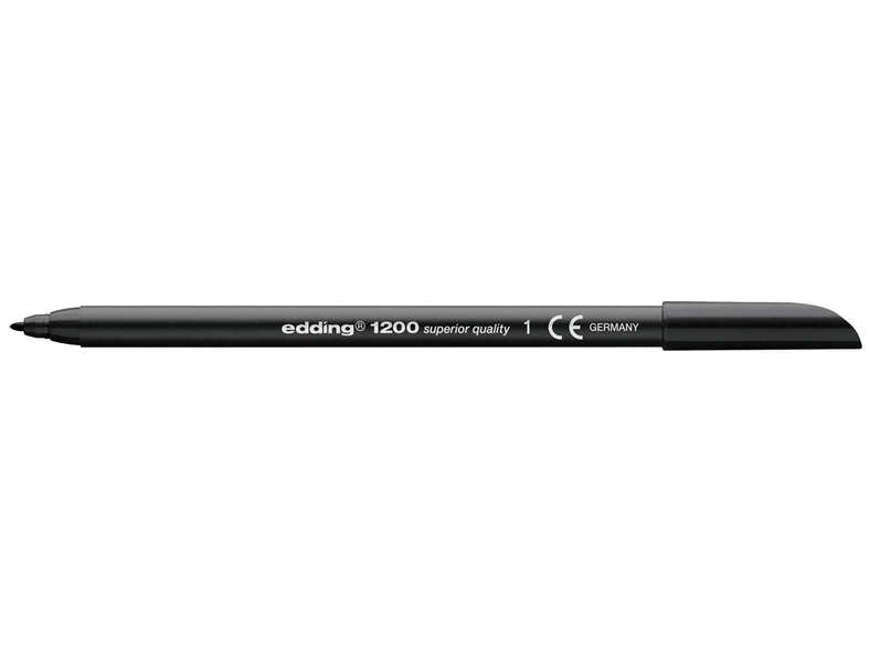 Edding 1200 Rotulador - Punta Redonda - Trazo entre 0.5 y 1 mm. - Tinta con Base de Agua - Color Negro · Pack de 10 uds.