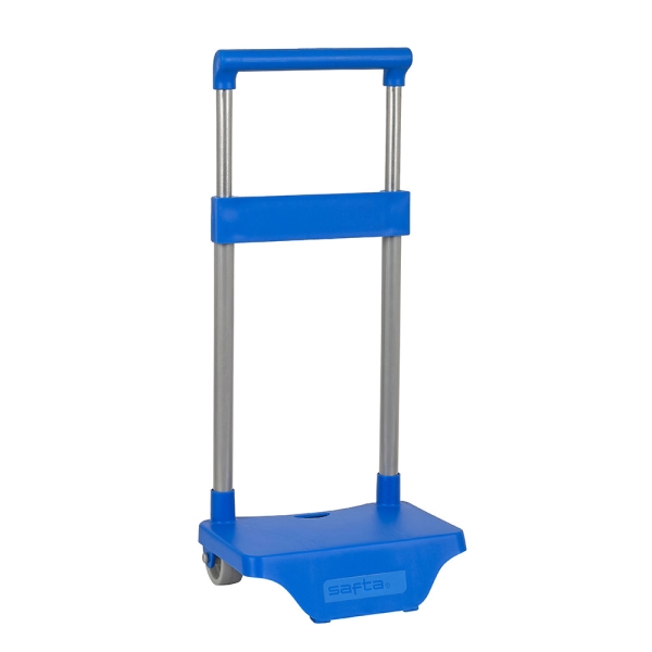 Safta Carro Portamochilas - Sujecion Universal - Material Resistente - Ruedas de PVC - Modelo Patentado - 26x10x34cm - Color Azul