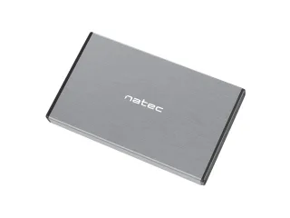 Natec Rhino GO Caja Externa para Discos HDD/SSD SATA 2.5" - USB 3.0 - Compatible con Discos de Hasta 4TB - Plug and Play - Color Gris