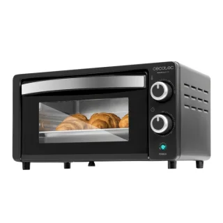 Cecotec Bake and Toast 1090 Horno de Sobremesa - 1000W - Capacidad de 10L - Temporizador - Puerta Doble Cristal - Resistencias de Cuarzo - Temperatura hasta 230°C - Color Negro