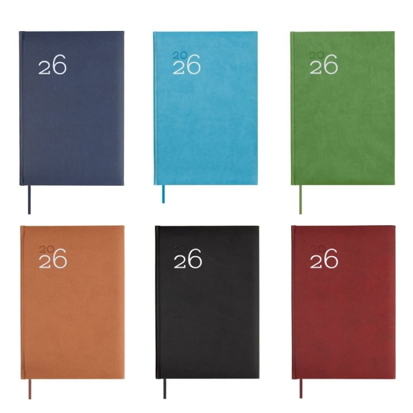 Finocam Dynamic Milano Pack de 8 Agendas Surtidas - Anual 2026 - Tapa Dura Acolchada - Formato Y10 - 1 Dia por Pagina - Color Surtidos