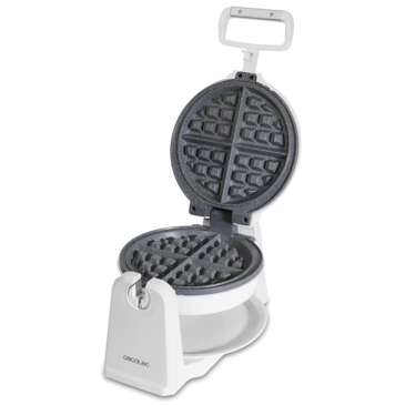 Cecotec Fun Gofrestone Sphere Gofrera 1000W - Revestimiento Antiadherente RockStone - Diseño Circular - Rotacion 180º para Optimizar el Uso - Indicador Luminoso - Proteccion Sobrecalentamien