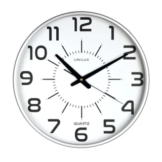 Unilux Reloj de Pared Maxi Pop Gris - Diseño Moderno y Llamativo - Gran Tamaño para Facil Lectura - Color Gris