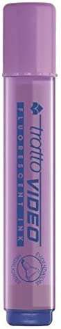 Tratto Video Marcador Fluorescente - Punta Biselada - Tinta Base de Agua - Secado Rapido - Color Lila Fluorescente · Pack de 12 uds.