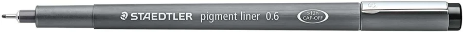 Staedtler Pigment Liner 308 Rotulador Calibrado - Trazo 0.6mm - Secado Rapido - Color Negro · Pack de 10 uds.