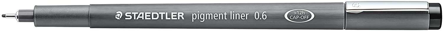 Staedtler Pigment Liner 308 Rotulador Calibrado - Trazo 0.6mm - Secado Rapido - Color Negro · Pack de 10 uds.