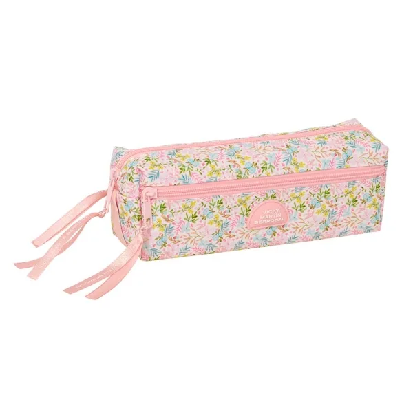 Safta VMB Portatodo - 3 Compartimentos con Cremalleras - Goma Elastica - 0.98L - 220x60x85mm - Color Rosa