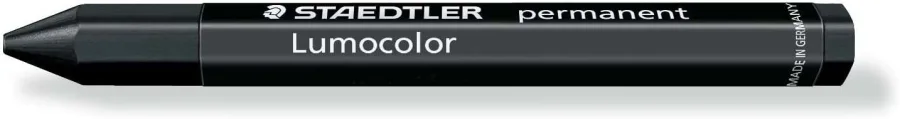 Staedtler Lumocolor Permanent Omnigraph 236 Cera Permanente Hexagonal - Resistente al Agua - Diametro 12mm Aprox - Color Negro · Pack de 12 uds.