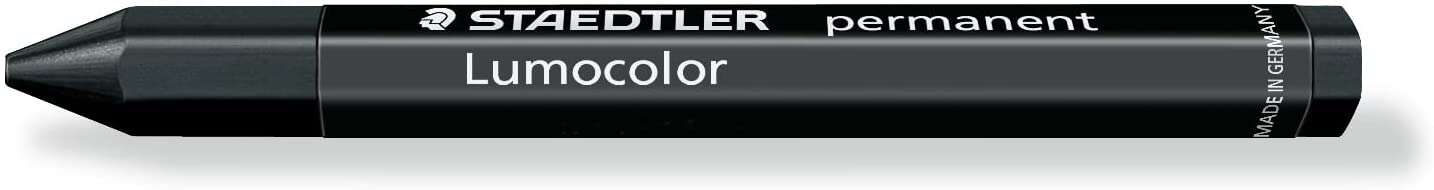 Staedtler Lumocolor Permanent Omnigraph 236 Cera Permanente Hexagonal - Resistente al Agua - Diametro 12mm Aprox - Color Negro · Pack de 12 uds.