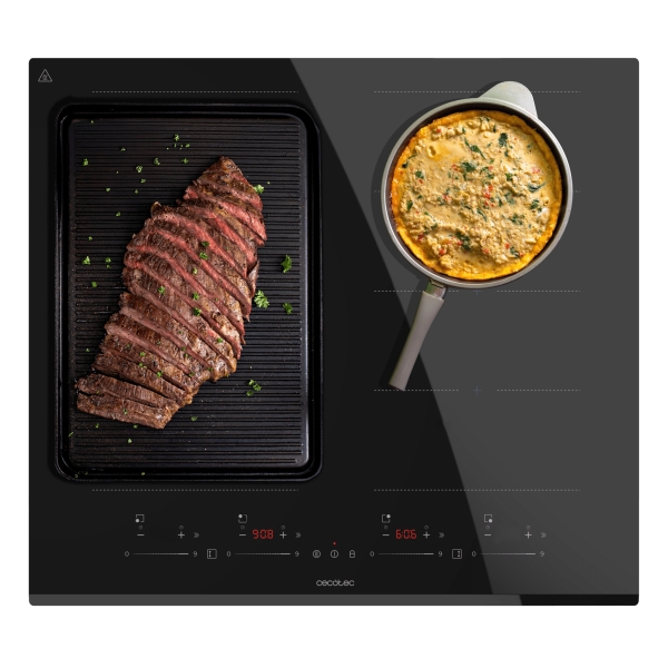 Cecotec Bolero Squad I 4800 TotalFlex Cocina de Induccion Encastrable - 7400W - 2 Zonas - Temporizador - Control Tactil - 9 Niveles de Potencia - Funcion Booster - Color Negro