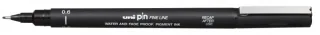 Uni-ball PIN Rotulador Calibrado 06 - Punta Poliacetal 0.6mm - Tinta Resistente al Agua y Luz - Color Negro · Pack de 12 uds.