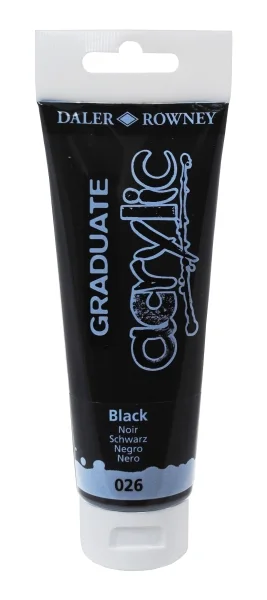 Daler Rowney Graduate Pintura Acrilica - Tubo de Plastico - 120ml - Color Negro