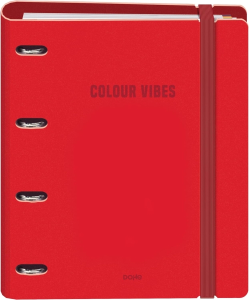 Dohe Colour Vibes Polyfoam Carpeta de 4 Anillas Mixtas de 35mm A4 Recambio 100 Hojas Cuadricula 5mm - Cubierta de Polyfoam 2mm - Cierre con Goma - Incluye 4 Separadores y Sobre de Polipropil