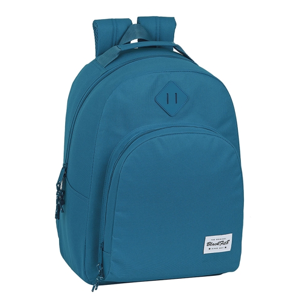 Safta Blackfit8 Egeo Mochila Adaptable a Carro - Tirador Doble - Bolsillo Frontal - Hombreras Ergonomicas - Asa Forrada - 20.1L - 320x150x420mm - Color Azul