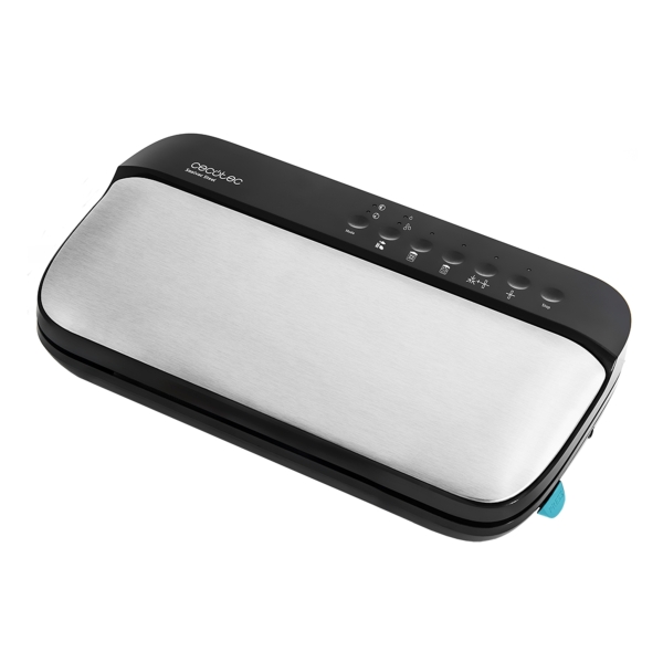 Cecotec Sealvac Steel Envasadora al Vacio - 120W - Presion 0.9 Bar - Succion 95kPa - Incluye Accesorios - Silencioso - Admite Bolsas Genericas - Funcion de Vacio para Botes - Color Negro y P