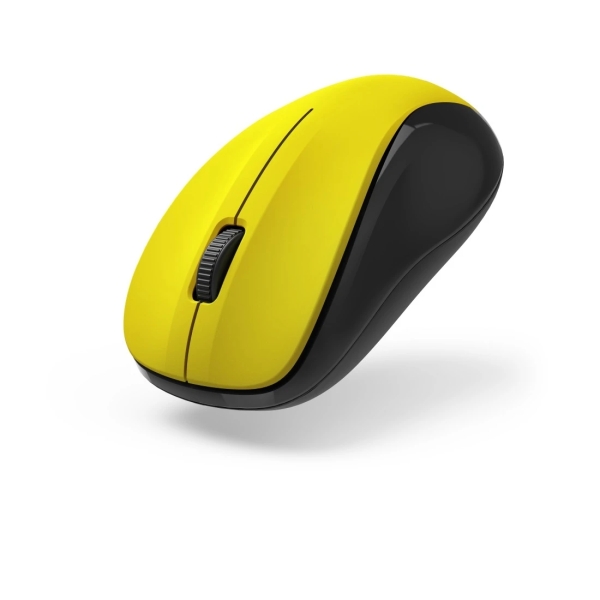 Hama Mw-300 V2 Raton Optico Inalambrico 1200dpi - 3 Botones - Silencioso - USB-A RF 2.4GHz - Rango 10m - Uso Ambidiestro - 5.8x3.7x10.3cm - Color Negro y Amarillo