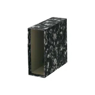 Dohe Funda de Archivador Tamaño Cuarto Natural - Medidas 226x241x82mm - Carton Forrado con Papel Impreso - Color Negro Jaspeado