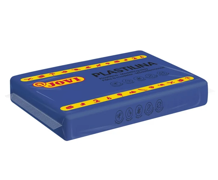 Jovi Caja de 15 Pastillas de Plastilina 350gr - Muy Moldeable - No Se Seca - Ideal para Figuras en Volumen - Color Azul