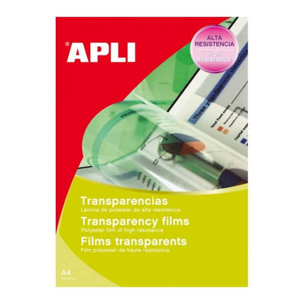 Apli Transparencias de Poliester para Impresoras Inkjet - Alta Calidad de Reproduccion - Gran Claridad - Secado Rapido - Alta Resistencia y Termo Estabilidad - Compatibles con Impresoras Pop