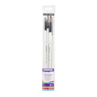 Daler Rowney Graduate Pack de 3 Pinceles Multitecnica - Pelo Sintetico - Mango Largo