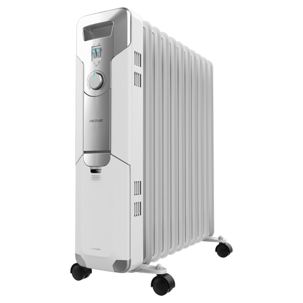 Cecotec ReadyWarm 11000 Space Radiador de Aceite con 11 Modulos de 150x580mm - 2500W - Calienta hasta 25m2 - 3 Niveles de Potencia - Facil Transporte con Ruedas - Recogecables Incluido - Col