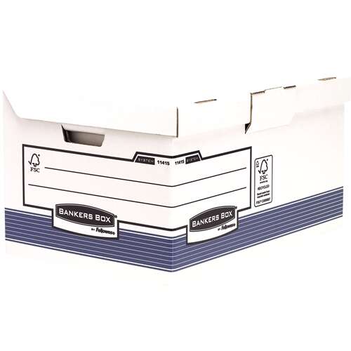 Fellowes Bankers Box Maxi Contenedor de Archivos - Tapa Fija - Montaje Automatico Fastfold - Carton Reciclado Certificacion FSC · Pack de 10 uds.