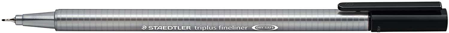 Staedtler Triplus Fineliner 334 Rotulador de Punta Fina - Trazo de 0.3mm - Tinta Base de Agua - Color Negro · Pack de 10 uds.