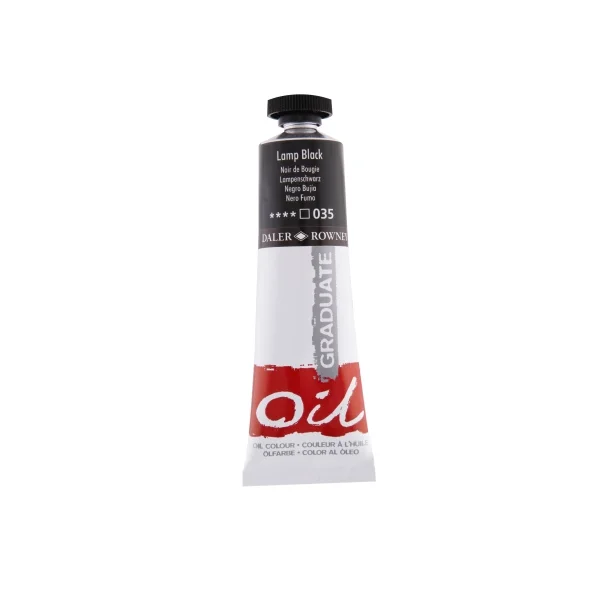 Daler Rowney Graduate Pintura al Oleo - Tubo de Aluminio - 38ml - Color Negro Lampara