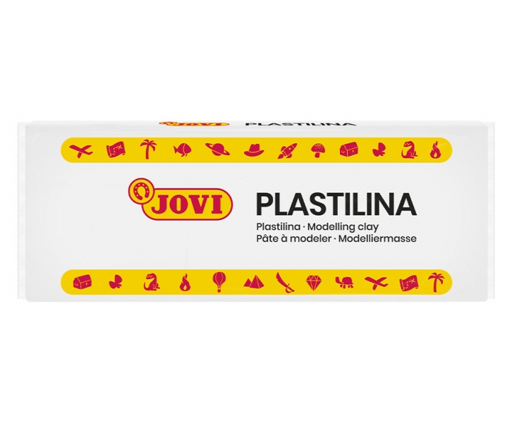Jovi Caja de 15 Pastillas de Plastilina 150G - 100% Vegetal - Muy Moldeable - No Se Seca - sin Gluten - Mezclables - Libre de Alergenos - Color Blanco
