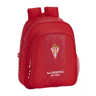 Safta Real Sporting de Gijon Corporativa Mochila Infantil - Adaptable a Carro - Portabotellas - Hombreras Acolchadas - Bolsillo Frontal - Asa Superior de Transporte - 9L - 270x100x330mm - Co