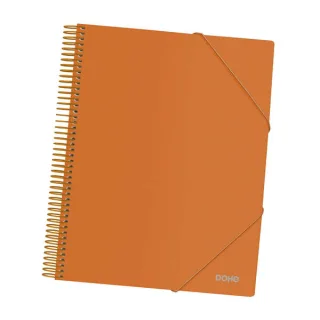 Dohe Carpeta con 40 Fundas Tamaño A4 - Tapa de Polipropileno Opaco de 800 Micras - Fundas Transparentes de 80 Micras - Espiral de Plastico de Color - Gomas Elasticas a Juego