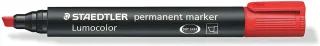 Staedtler Lumocolor 350 Rotulador Permanente - Punta Biselada 2-5mm aprox. - Tinta Base de Alcohol - Secado Rapido - Color Rojo · Pack de 10 uds.