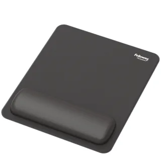 Fellowes Breyta Alfombrilla con Reposamuñecas - Revestimiento Antipolvo - Proteccion Antimicrobiana - Tacto Suave - Fabricado con Material Reciclado - 24x20x1.75cm - Color Negro