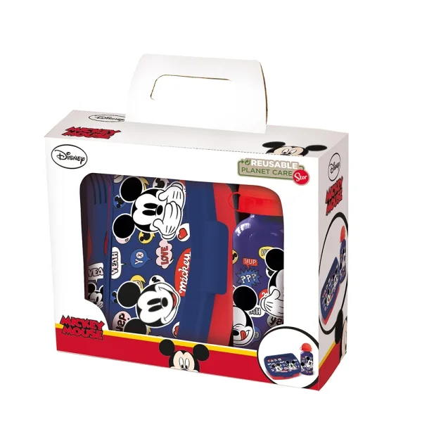 Safta Mickey Mouse Happy Smiles Set de Menaje Infantil - PVC sin BPA - 23x21cm - Multicolor