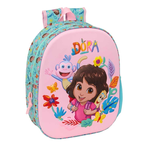 Safta Dora Mochila 3D - Portabotellas - Hombreras Acolchadas - Asa de Mano Superior - 27x33x10cm - Color Turquesa Claro