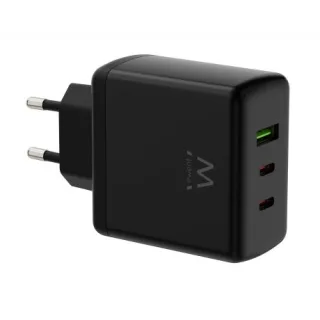 EWENT Cargador Gan Fast 65W 2 USB-C PD-1USB-A QC