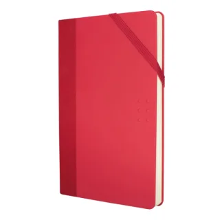 Milan Paperbook Colours Libreta Mediana - Papel Liso - 208 Hojas de 80g - Cierre Elastico - Color Rojo