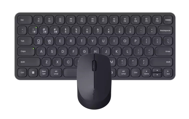 Rapoo 9010M Pack Teclado Compacto + Raton Inalambricos - Bluetooth y 2.4GHz - Raton 2400 DPI - Autonomia hasta 12 Meses - Color Negro