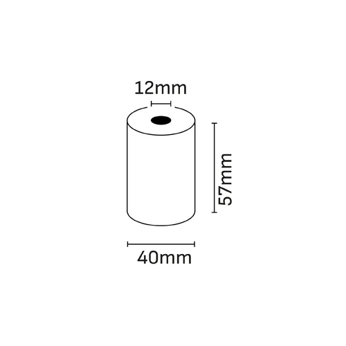 Oqonos Rollo de Papel Termico 57x40x12mm, Libre de BPA, FSC · Pack de 10 uds.